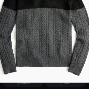 J. Crew Black and Gray Crewneck Sweater